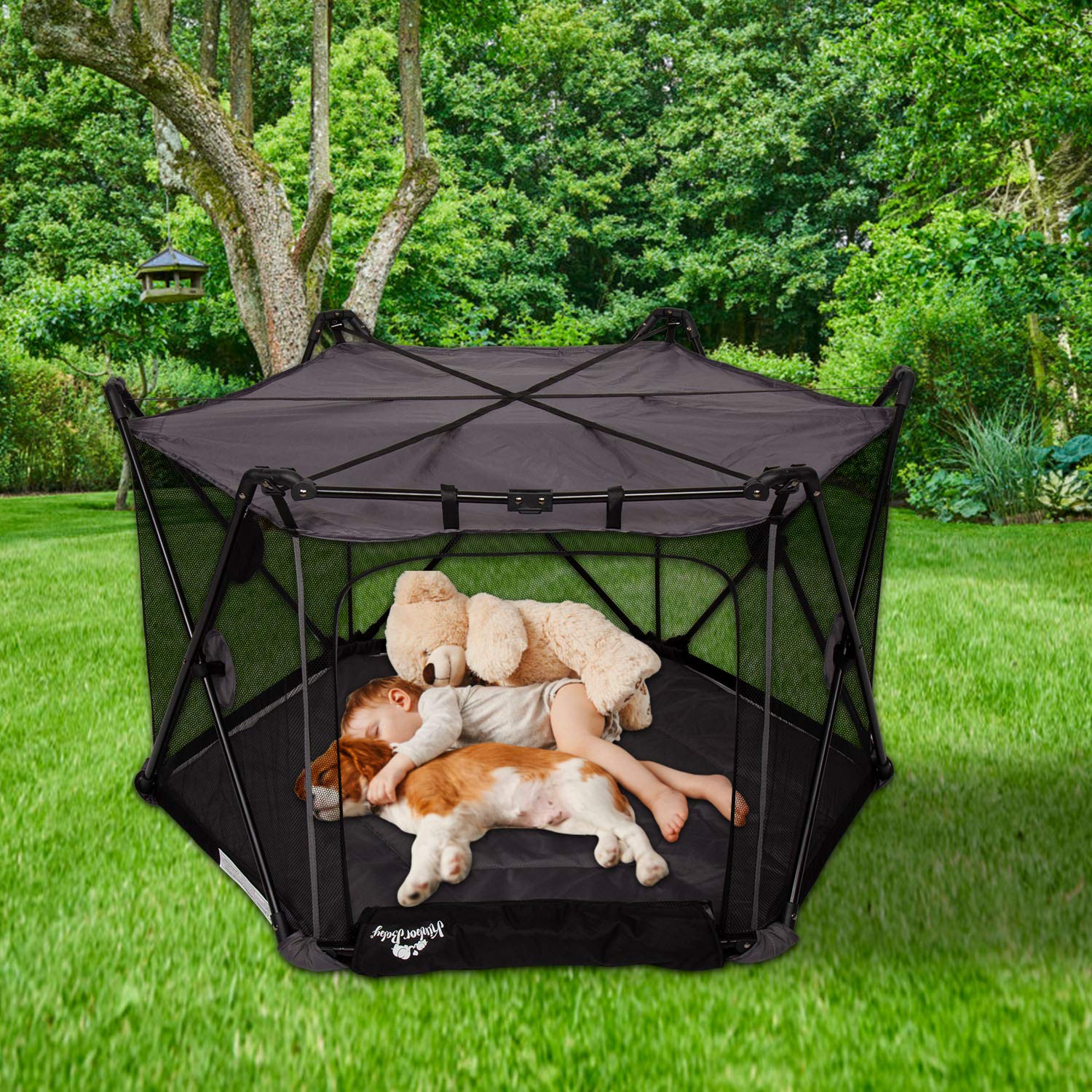 Red Lightweight Mesh Baby Playpen with Carrying Case N97716