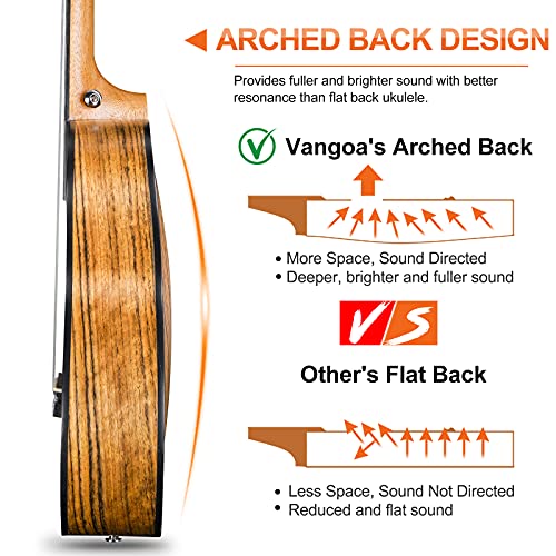 Concert Ukulele 23 Inches Walnut Wood Acoustic Ukulele with Gig Bag U87202
