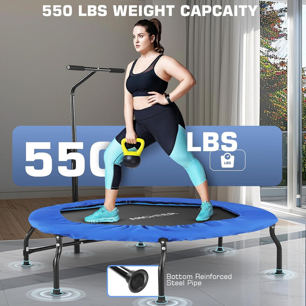 40/50" Foldable Mini Trampoline with Bungees and Adjustable Foam Handle S964488