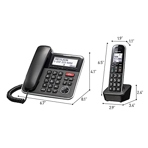 2 Handset Corded/Cordless Phone System with Answering Machine M1705