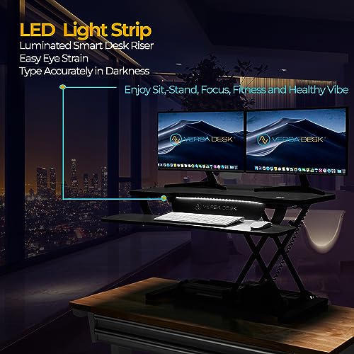 48 Inch Electric Height Adjustable Standing Desk Converter with Keyboard Tray B22668