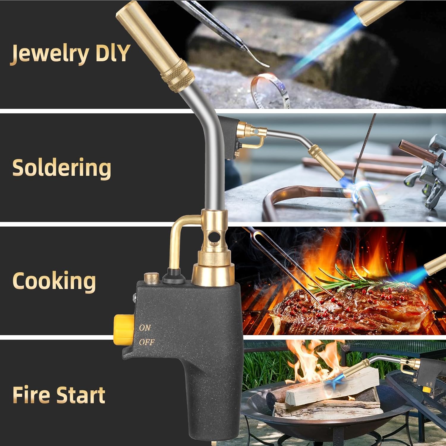 Propane Torch Head with Igniter for MAP, MAPP and Propane F430