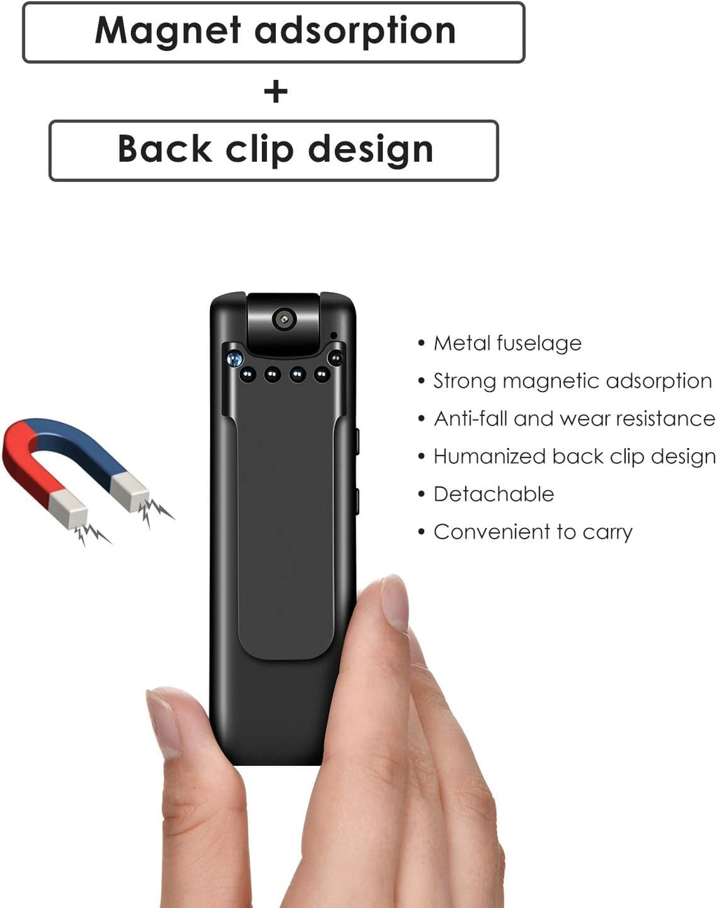 Ultra HD 1080P Body Worn Camera with Night Vision W88843