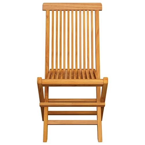 6 pcs Solid Teak Wood Folding Patio Chairs with Beige Cushions F621722