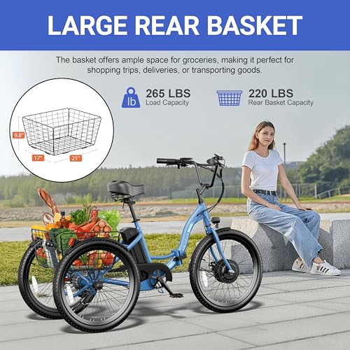 24" 499Wh Folding 3 Wheel Electric Tricycle M4087