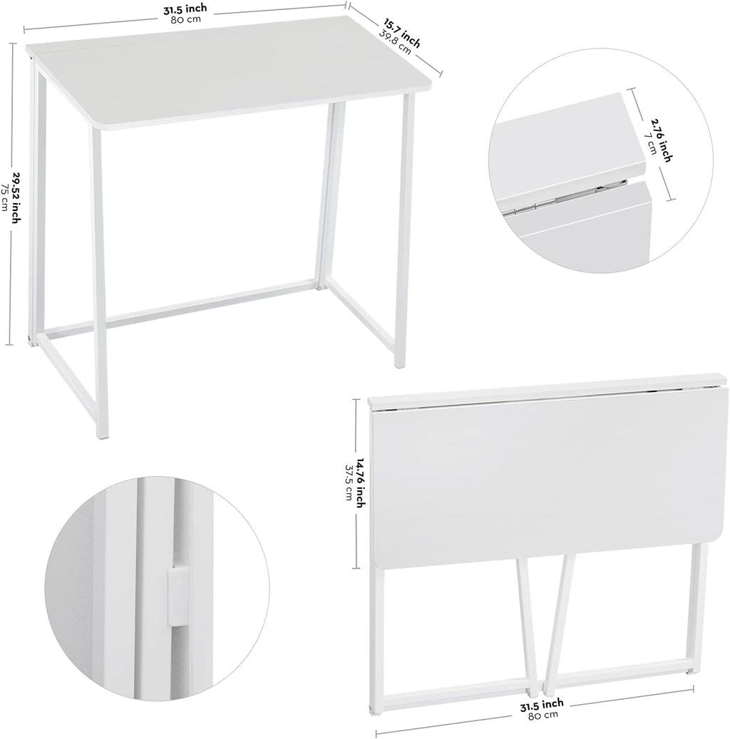 Folding Desk 31.5" Oak White Z2937