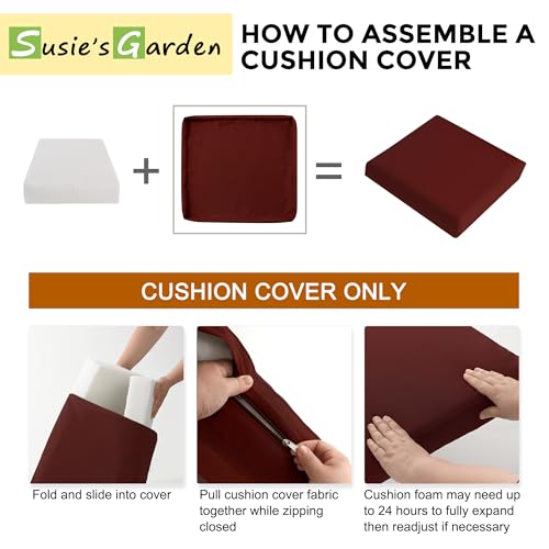 9p Waterproof Taupe Patio Cushion Covers N4477