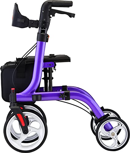 Red Rollator Walker with 10" & 8" Wheels F663385