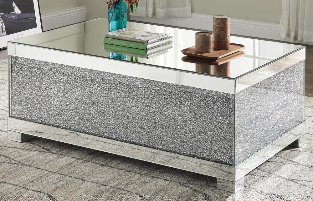 Mirrored Faux Crystals Coffee Table and 2 End Tables E736465