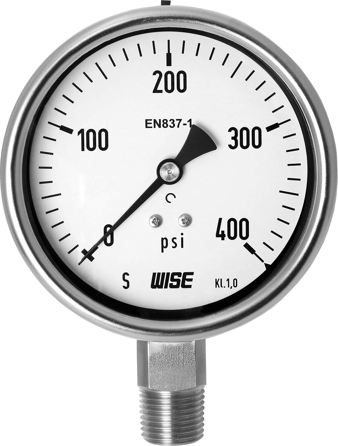 100mm Dial 0~400psi Stainless Steel Pressure Gauge Pack of 2 A982453
