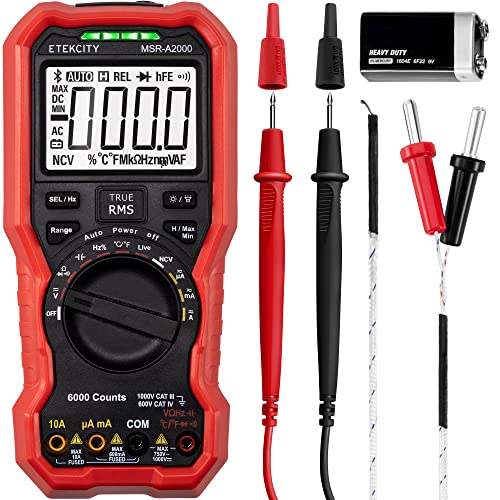 Digital Multimeter Voltmeter Tester TRMS 6000 Counts Red T374