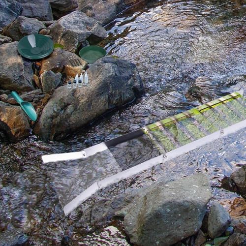 27pcs Gold Panning Kit with 50" Folding Sluice Box, Aluminum Alloy Mining Equipment N87456