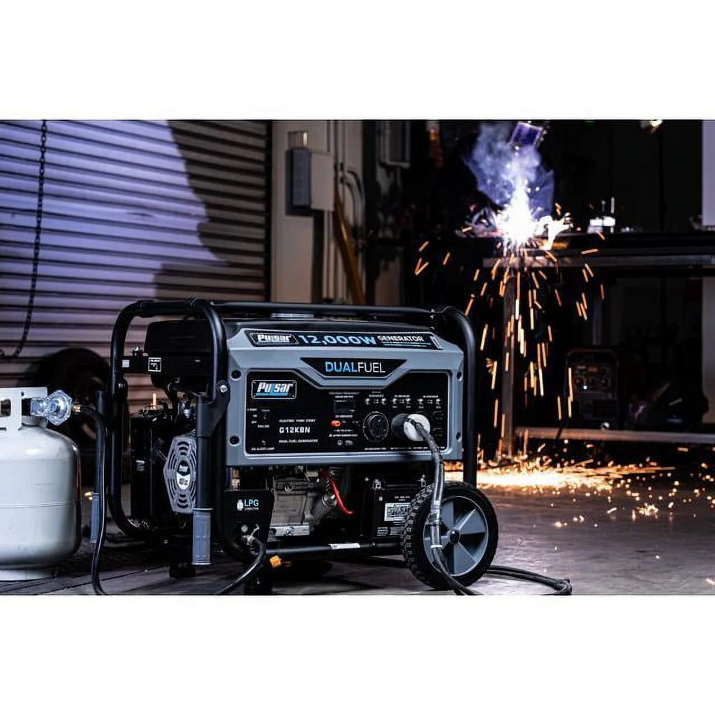 12,000W Dual Fuel Portable Generator in Space Gray with Electric Start F52840