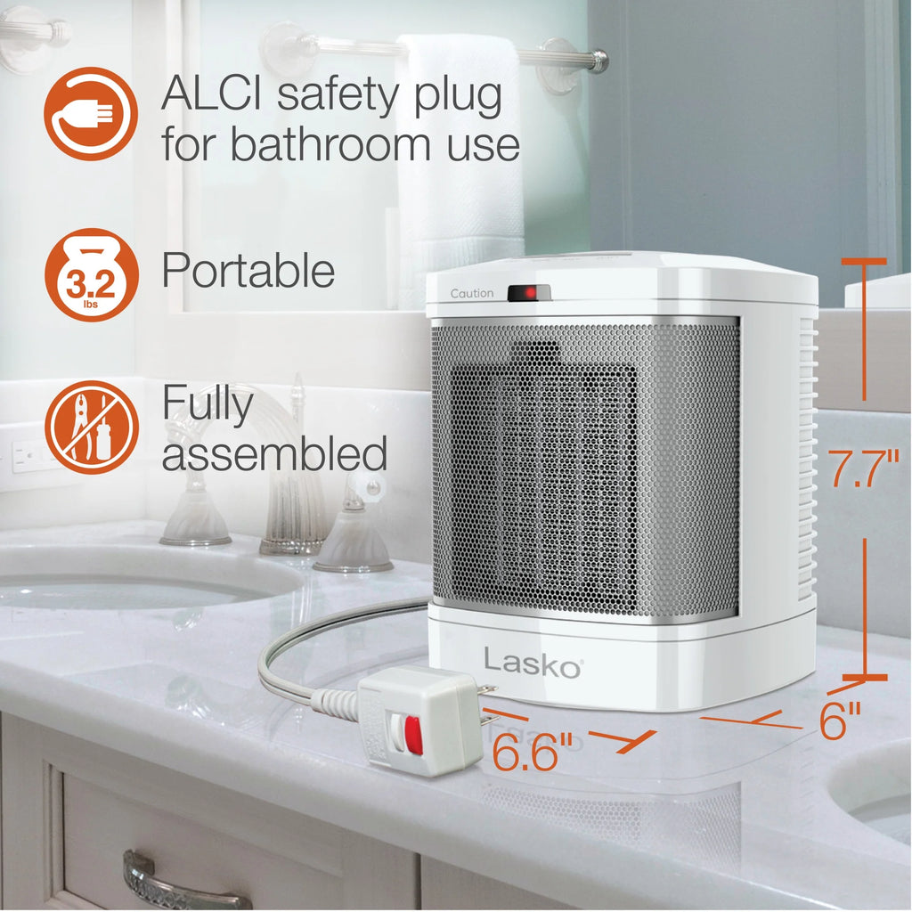 8" 1500W White Space Heater K9363