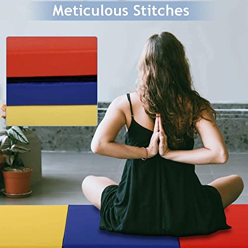 Blue Folding 6’x2’x2 Extra Thick Gymnastics Mat with Carrying Handles E727766