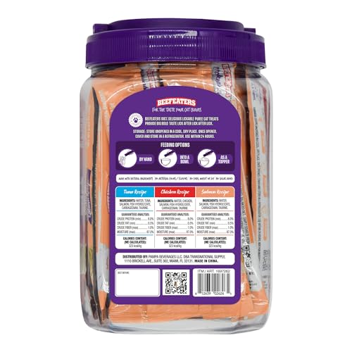 Cat Treats Variety Pack Lickable Puree 48ct Salmon Tuna Chicken Grain-Free Taurine-Enriched M7700