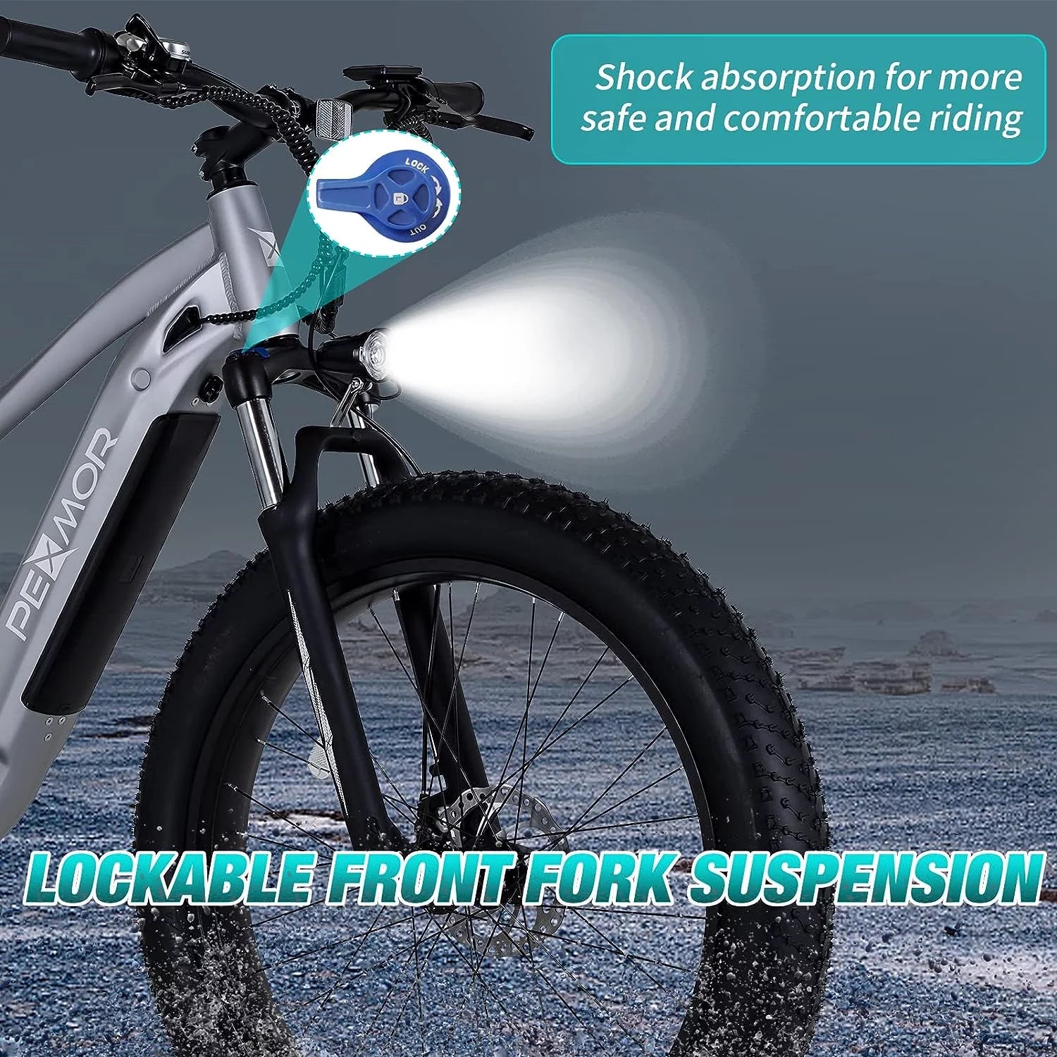 750W 48V 14AH Removable Battery 26" Fat Tire Electric Bike U582