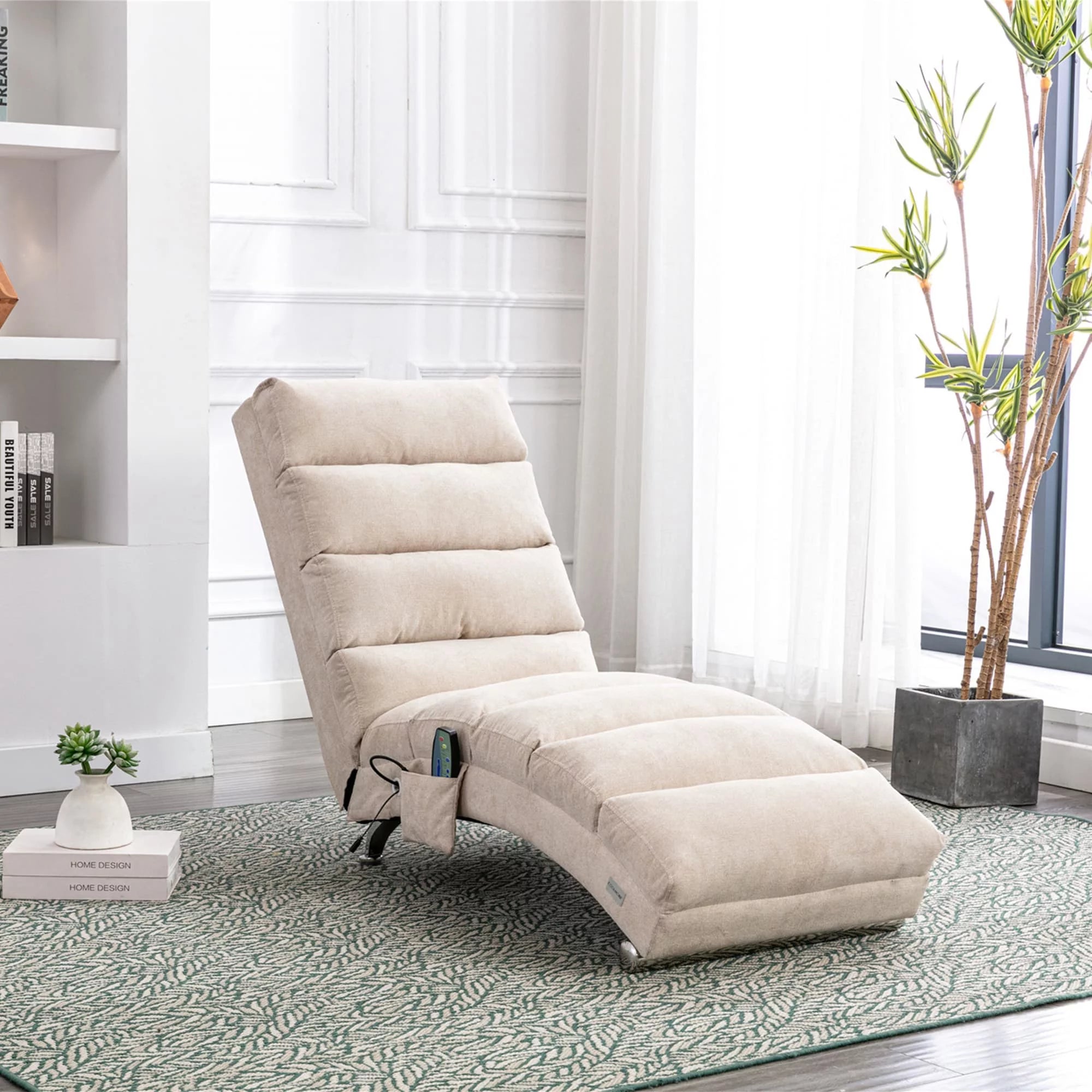 Grey Oversized Chaise Lounge Massage Chair Q904