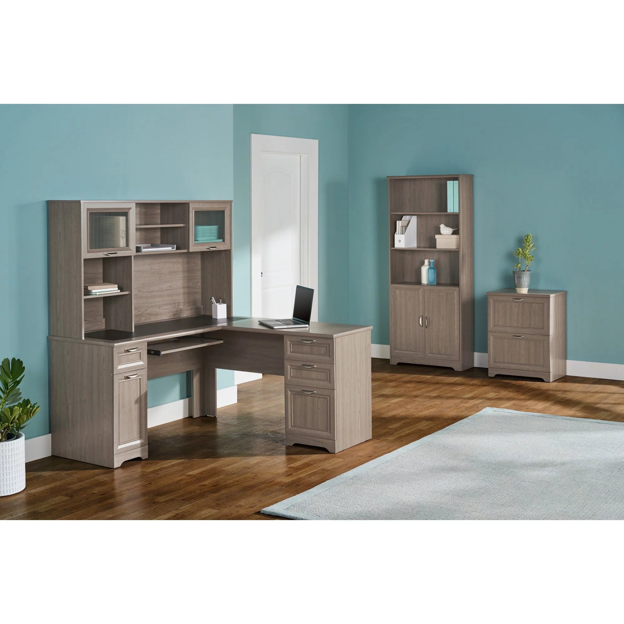 Gray L-Shape Corner Desk V523