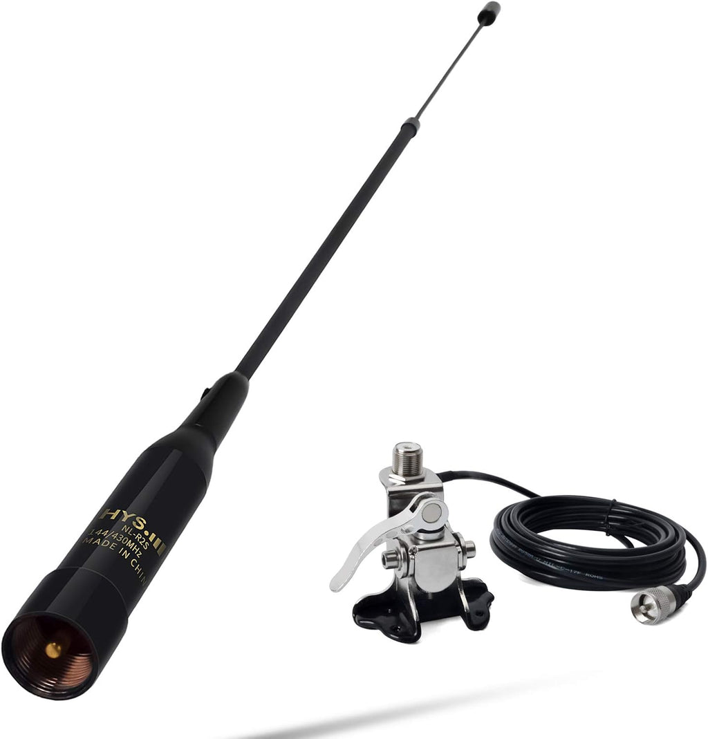 20inch Soft Telescopic Mobile Radio Antenna 137-174/400-480MHz with Clip and 5m Cable E29415