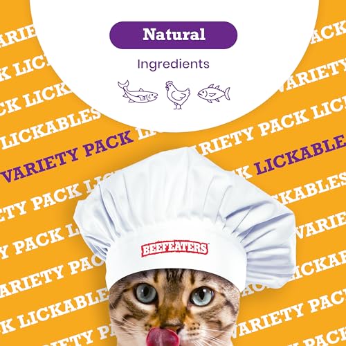 Cat Treats Variety Pack Lickable Puree 48ct Salmon Tuna Chicken Grain-Free Taurine-Enriched M7700
