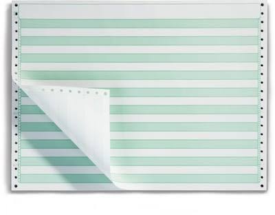 Green Bar Computer Paper, 14 7/8 x 11, 15lb, 3,500/Box I138586
