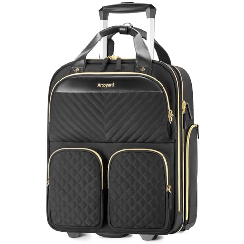Black Gold Underseat Carry On Luggage with Wheels M531