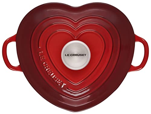 White Enameled Cast Iron 2 Quart Heart Cocotte Z978