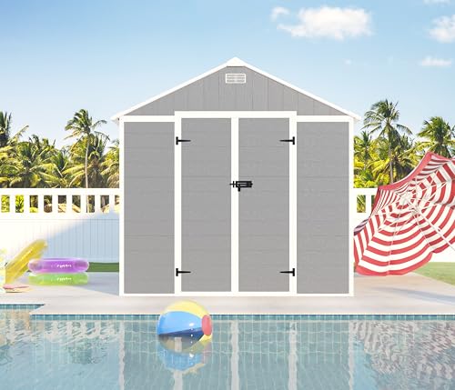 Gray 8x8 FT Outdoor Resin Storage Shed I29384