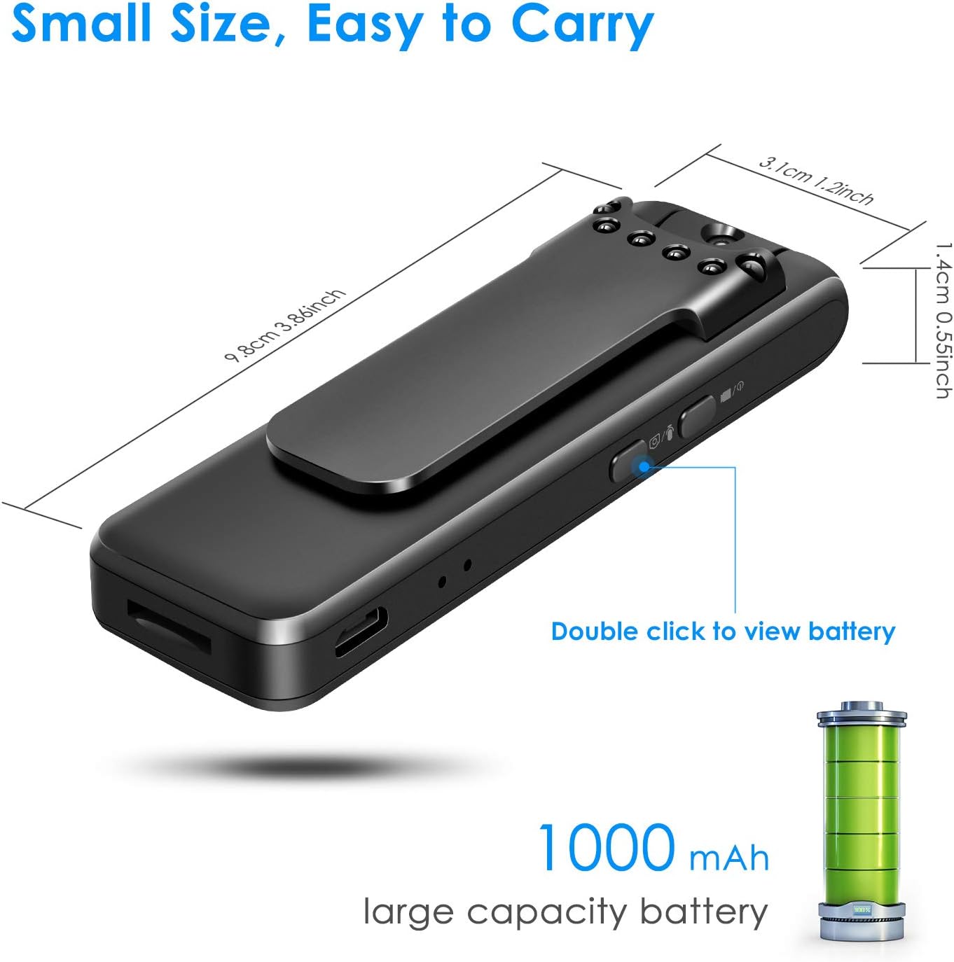 Ultra HD 1080P Body Worn Camera with Night Vision W88843