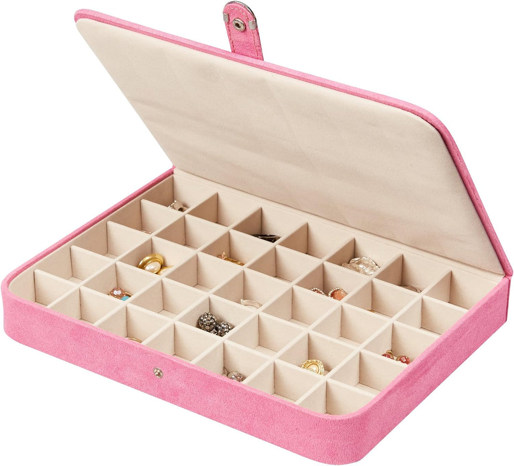 Pink Plush Fabric Jewelry Box P5249