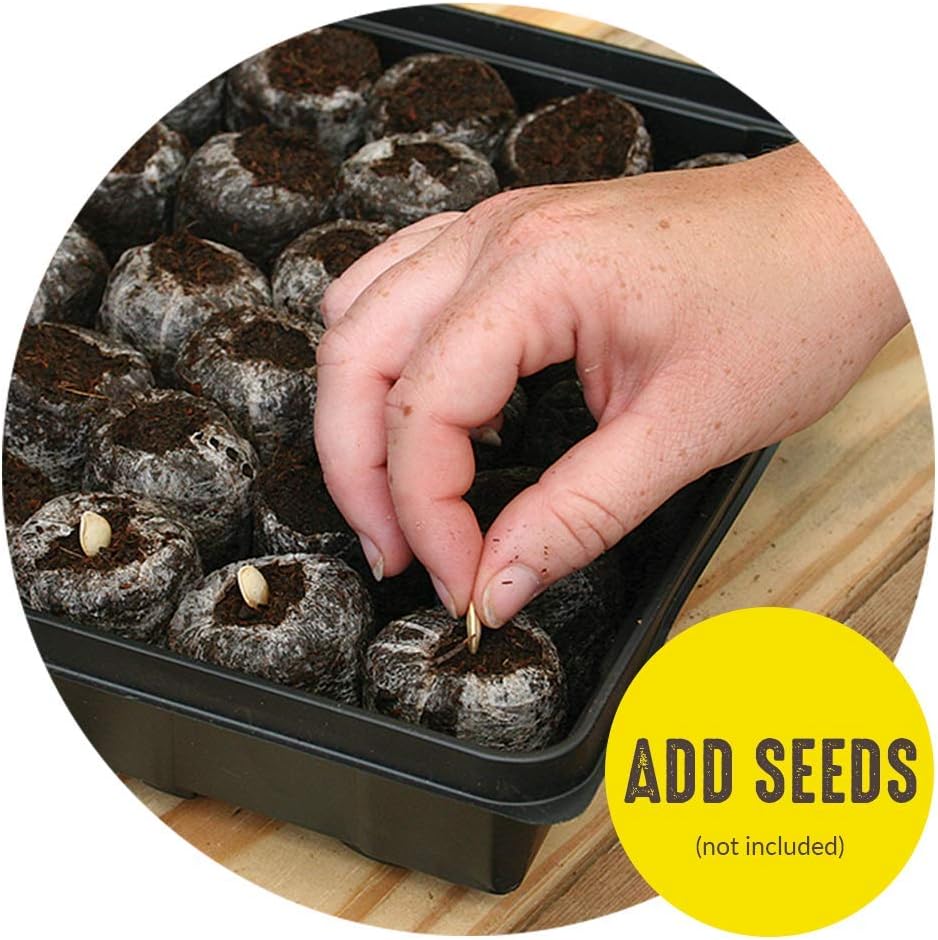 50mm Seed Starting Greenhouse Kit with 16 Biodegradable Expanding Peat Pellets I305196