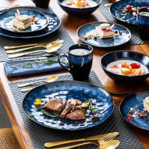 12 Pieces Stoneware Dinnerware Set, Green M516489