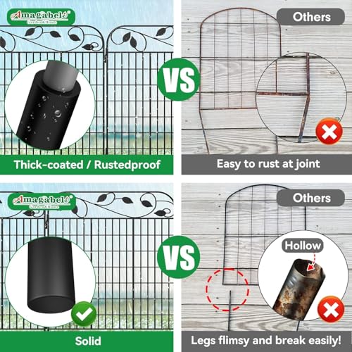 4 Pack 44inch High 12ft Long Black Decorative Garden Fence Panels H481587