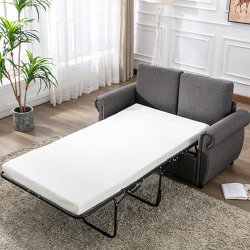 Gray Convertible Sleeper Sofa with Twin Size Memory Mattress U193133
