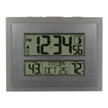 Silver Atomic Wall Clock with Moon Phase and Calendar H9959