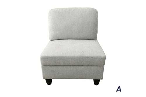White Gray 8 Piece U-Shape Modular Sectional Sofa F279278