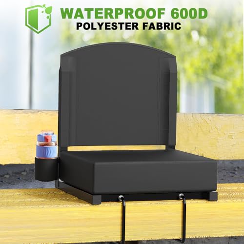 Black Bleacher Seat with Back Support R9321