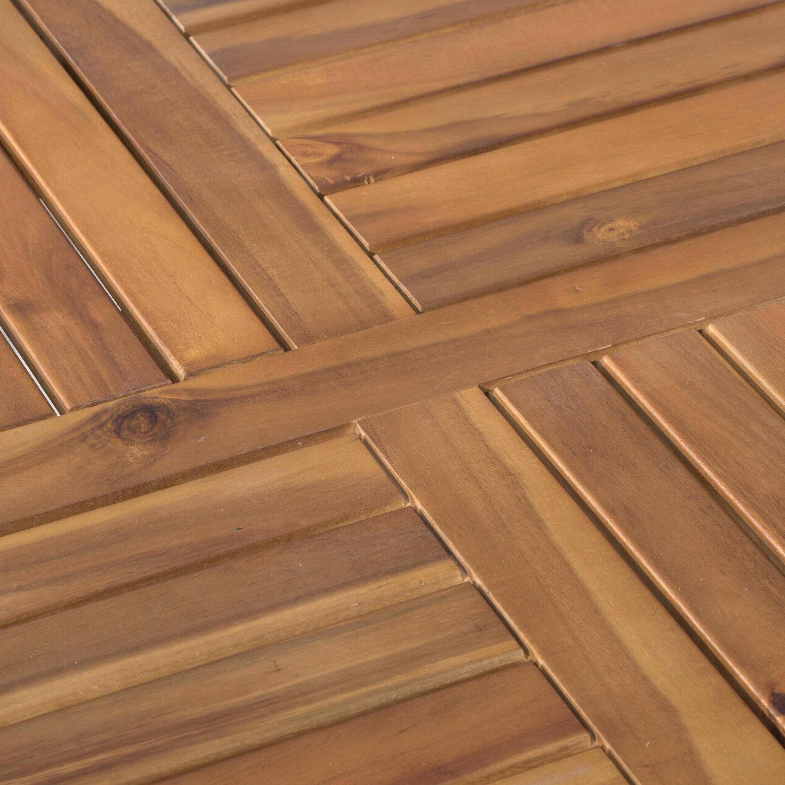 Gray Acacia Wood Square Dining Table B13848