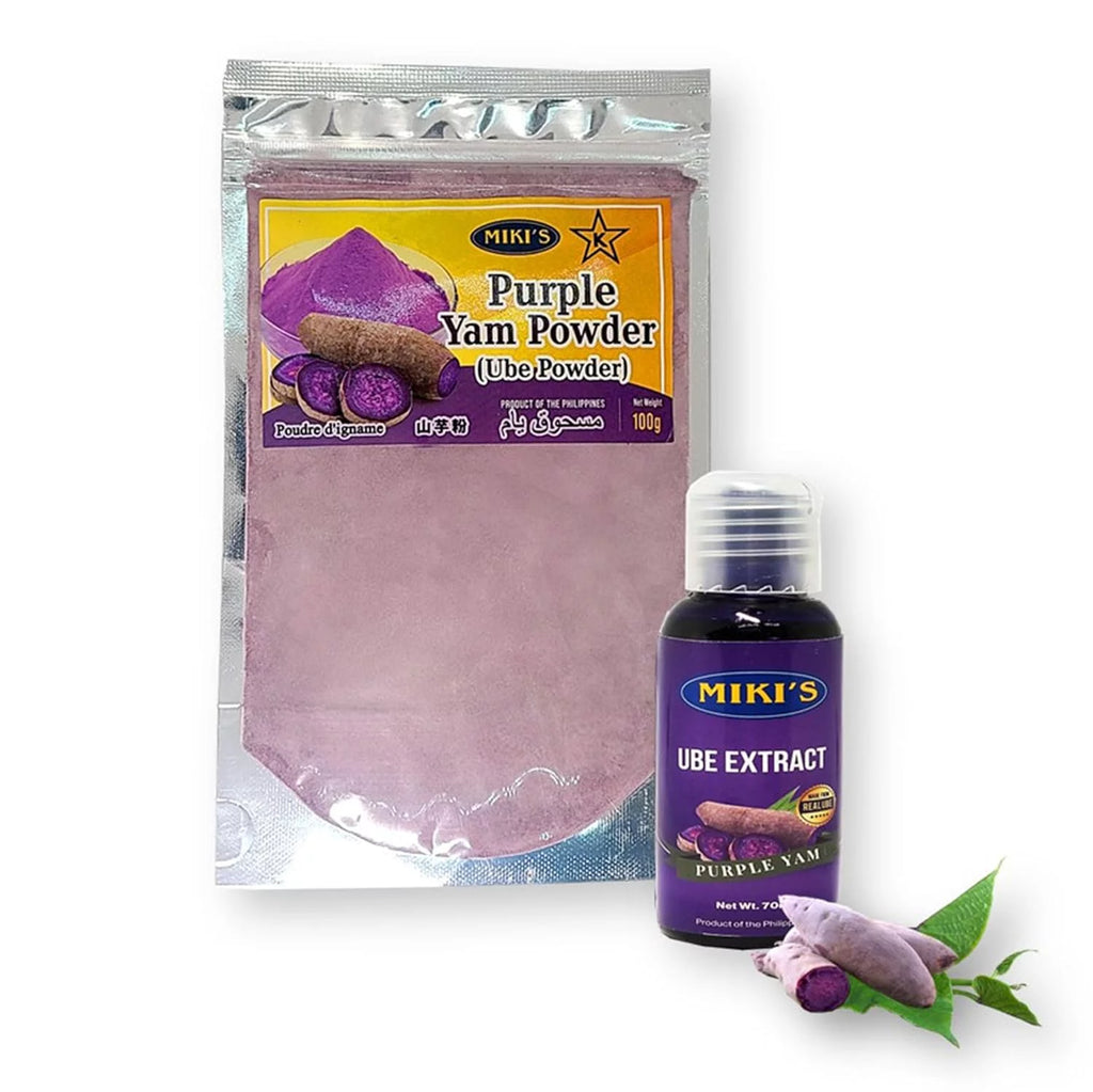 Real Ube Purple Yam Flavoring Extract 70 Ml & Real Ube Powder 100 G (2-Pc Set) N787858