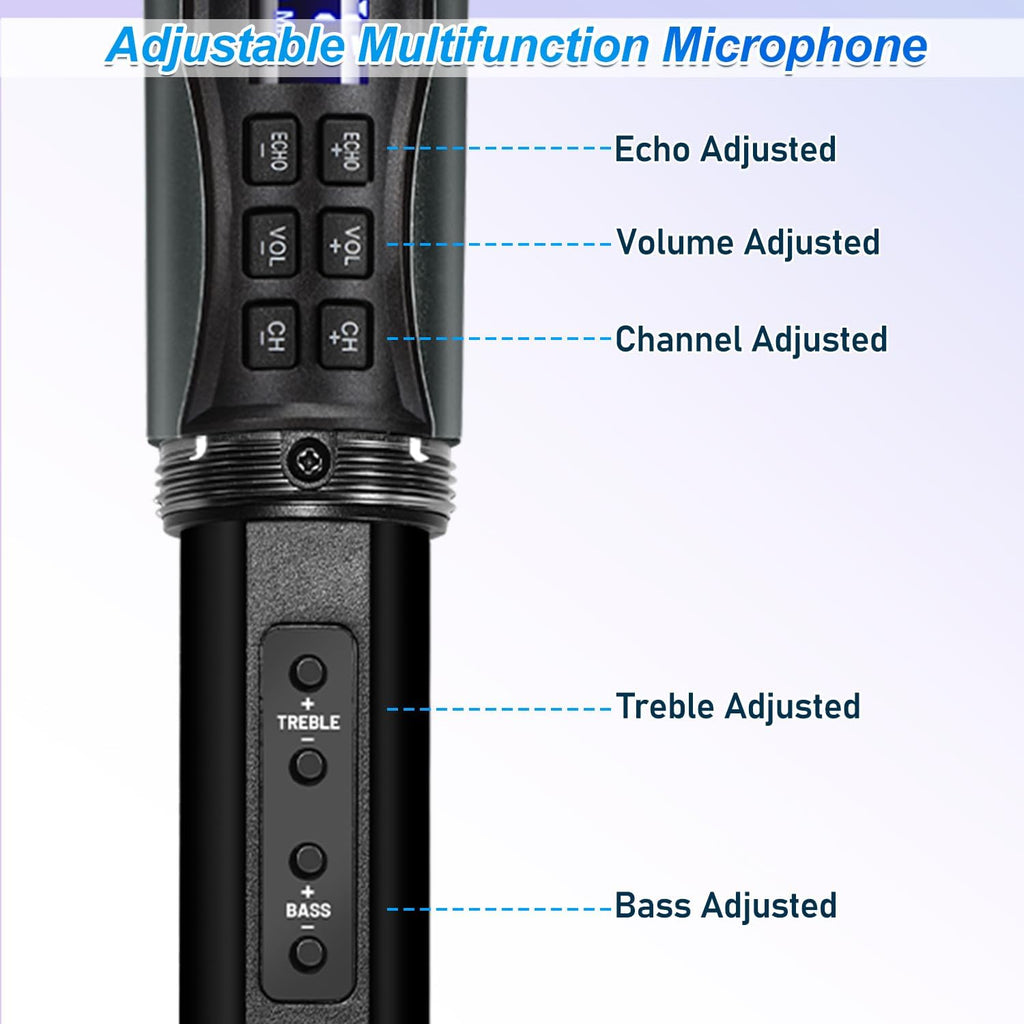 Wireless Handheld Dynamic Cordless Microphone with Rechargeable Bluetooth Receiver, UHF 200 FT Range, 6.5mm/3.5mm Output O430