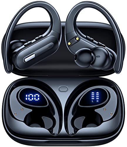 Purple Wireless Earbuds Bluetooth Headphones 90 Hrs Playtime with Charging Case Z701304