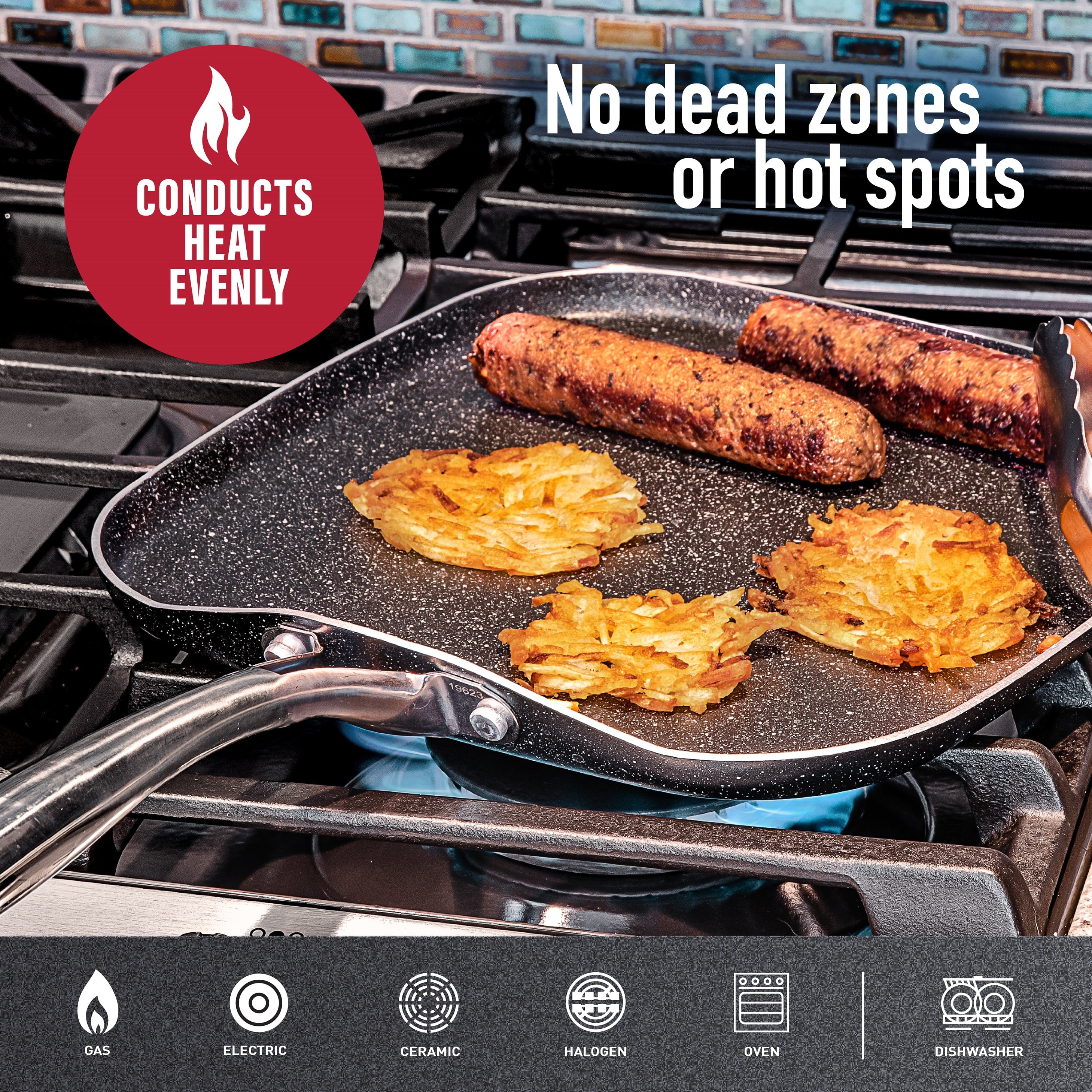10.5 Inches Non-Stick Square Griddle Pan R7524