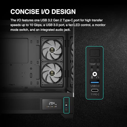 White Mid Tower ATX Tempered Glass PC Case with 3x120mm ARGB PWM Fans N447303