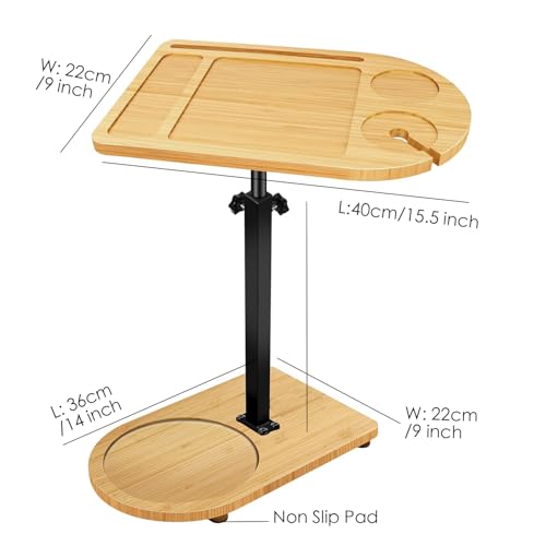 Adjustable Bamboo C Table with 360° Swivel Y71999