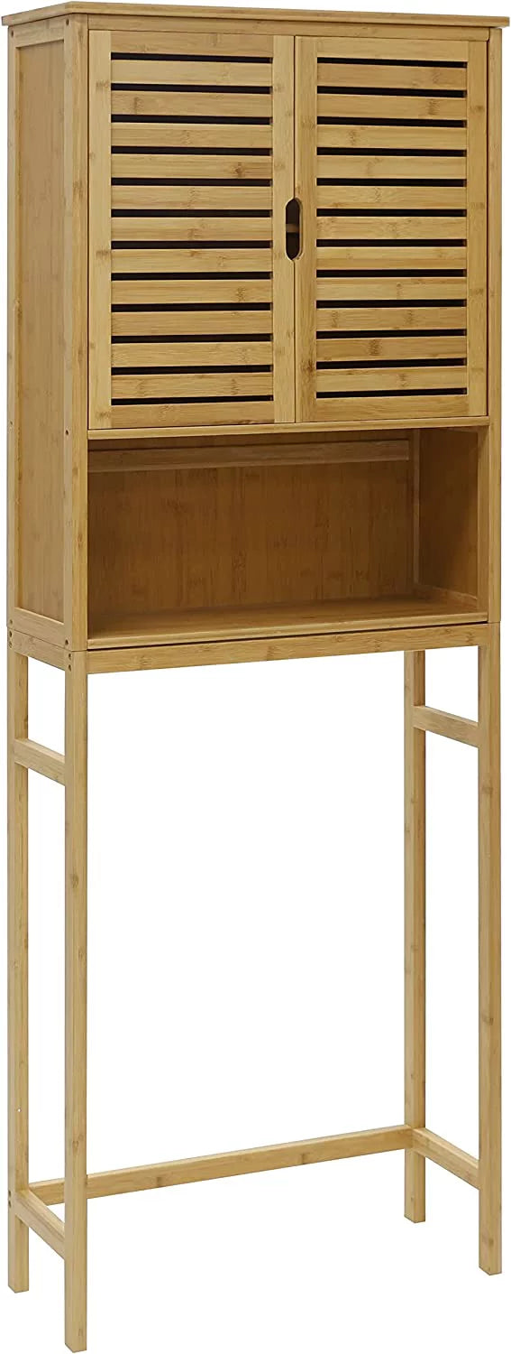 Bamboo Over-The-Toilet Storage Cabinet, Natural, 67''H x 24''W x 9''D D472