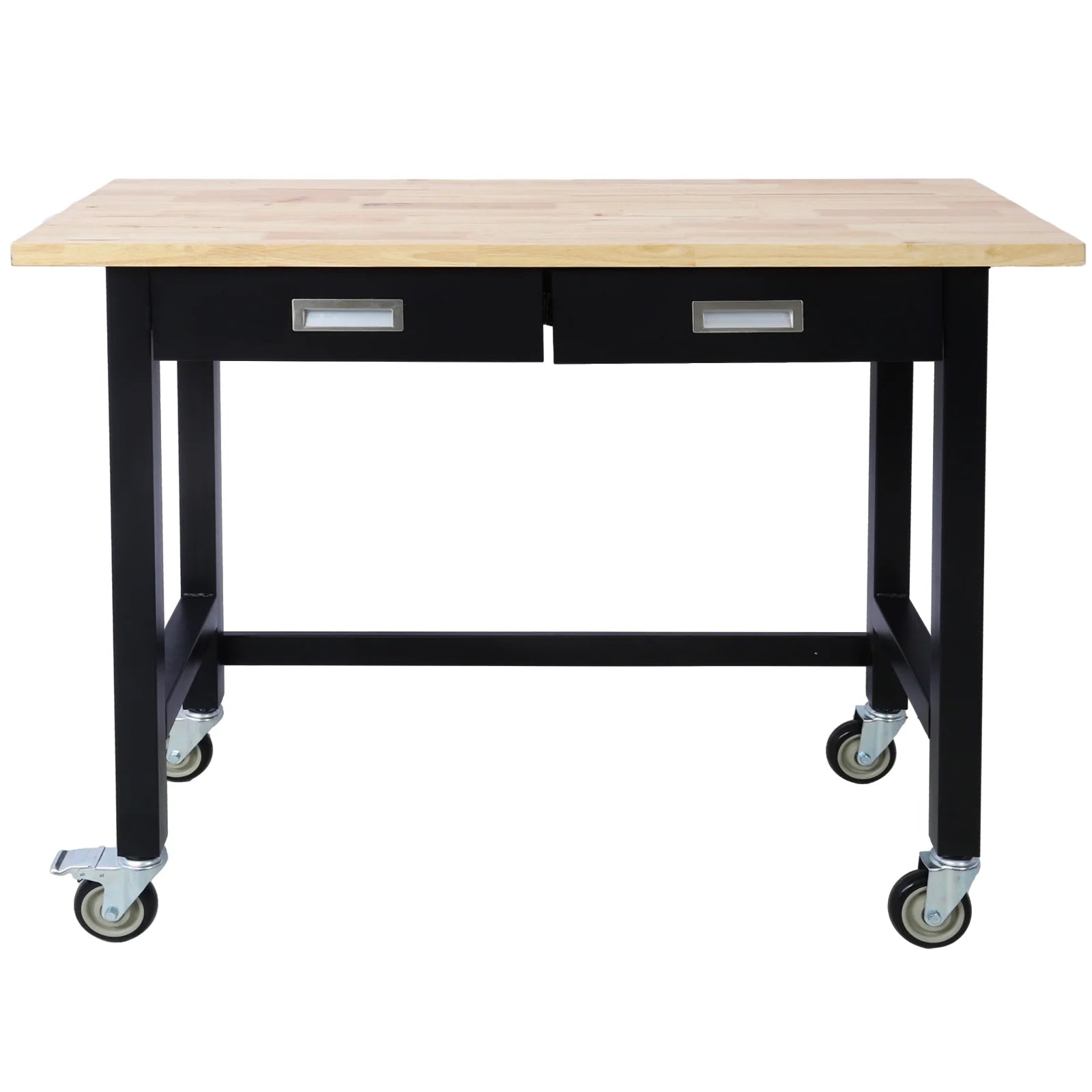 48in Adjustable Bamboo Wood Work Bench with Drawer Storage J281578