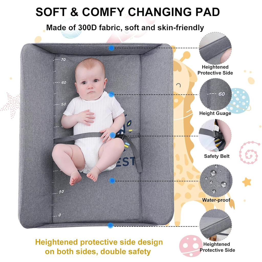 Light Grey Portable Foldable Baby Changing Station with Adjustable Height B888227