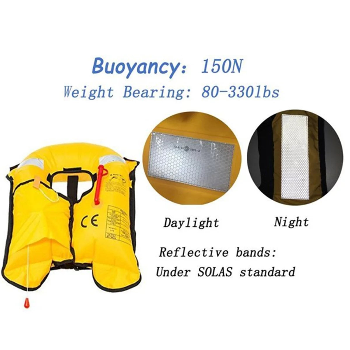 2Pack Automatic Inflatable Life Jacket with Whistle Adult Lifejacket X24660