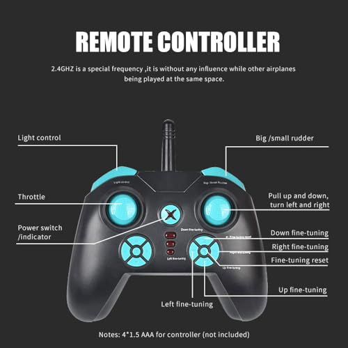 2.4G Remote Control Electric Plane with LED Lights 2 Batteries EPP Airplane W833